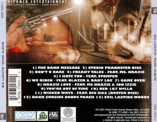 Big Lokote - The Dark Album (Back)