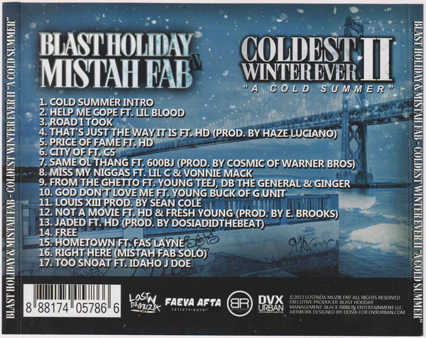 Blast Holiday & Mistah F.A.B. - Coldest Winter Ever II A Cold Summer (Back)