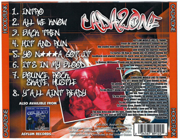 Cadazone - Hood Funk (Back)