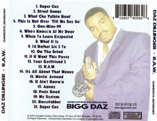 Daz Dillinger - R.A.W. (Back)