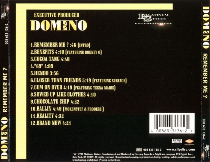 Domino - Remember Me (Back)