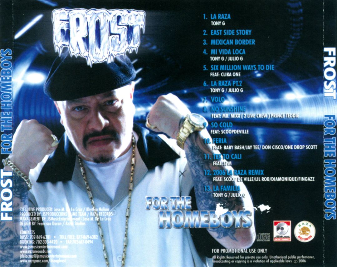Frost - For The Homeboys (Back)