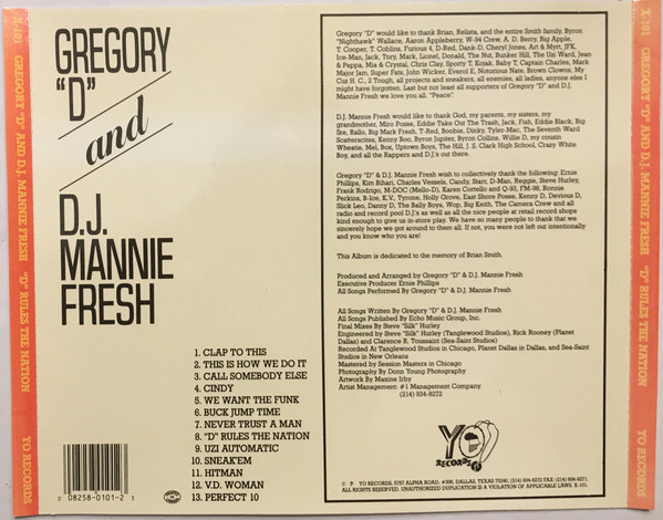 Gregory D & DJ Mannie Fresh - D Rules The Nation (Back)