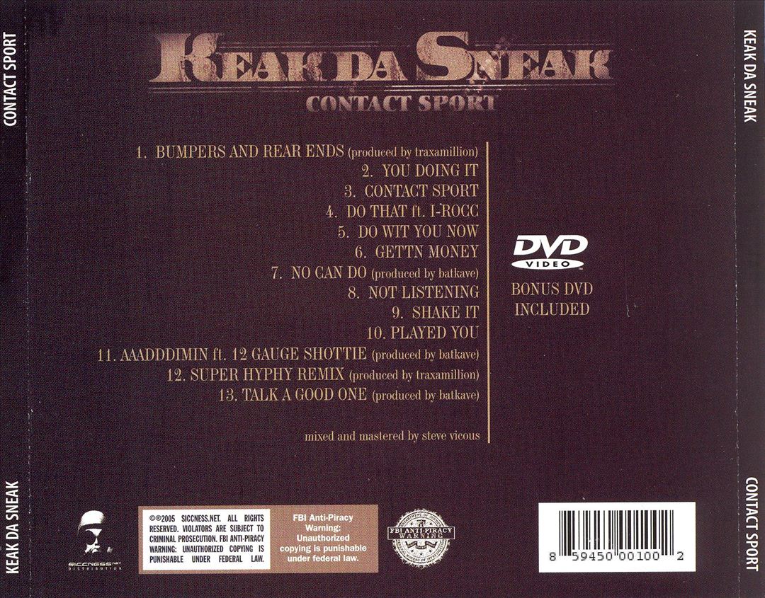 Keak Da Sneak - Contact Sport (Back)