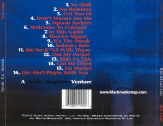 Keak Da Sneak - Retaliation The Black Market Album (Back)