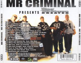 Mr. Criminal - What The Streets Created (Back)