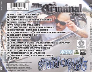 Mr. Criminal - What The Streets Created Part 3 (Back)