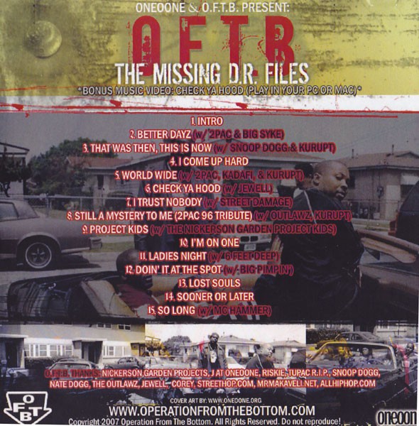 O.F.T.B. - The Missing D.R. Files (Back)