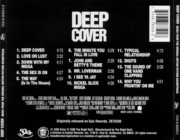 Various - Deep Cover (Music From The Original Motion Picture Soundtrack) [Back]