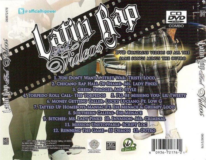 Various - Latin Rap And Videos (Back)